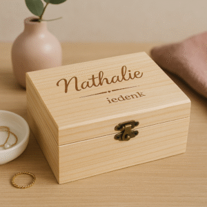 Personalisierte Holz-Schmuckschatulle mit Gravur