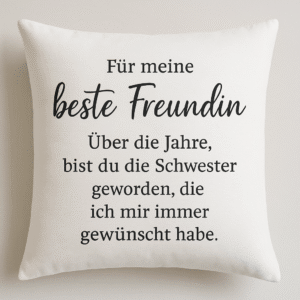 Personalisierte Kissenhülle 40x40 – Beste Freundin mit Wunschtext