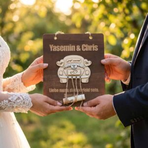 Personalisiertes Hochzeitsgeschenk aus Holz – Format A4