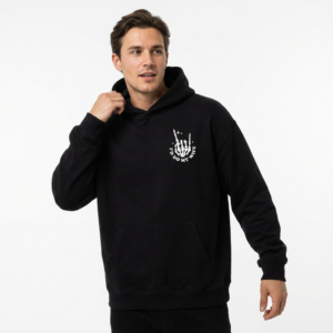 Herren Hoodie "I'd Do My Wife" - Schwarz mit frechem Skelett-Motiv